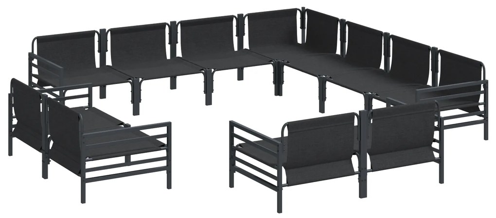 vidaXL Σετ Καναπέ Κήπου 11 pcs Ανθρακί Ατσάλι