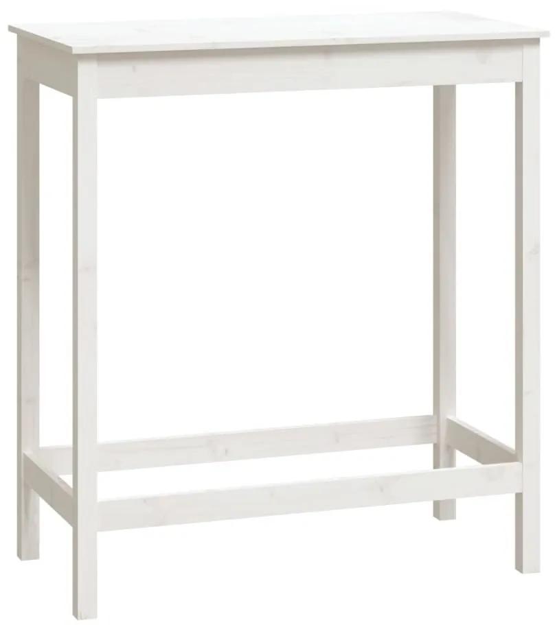 Τραπέζι Μπαρ Λευκό 100 x 50 x 110 εκ. από Μασίφ Ξύλο Πεύκου - Λευκό