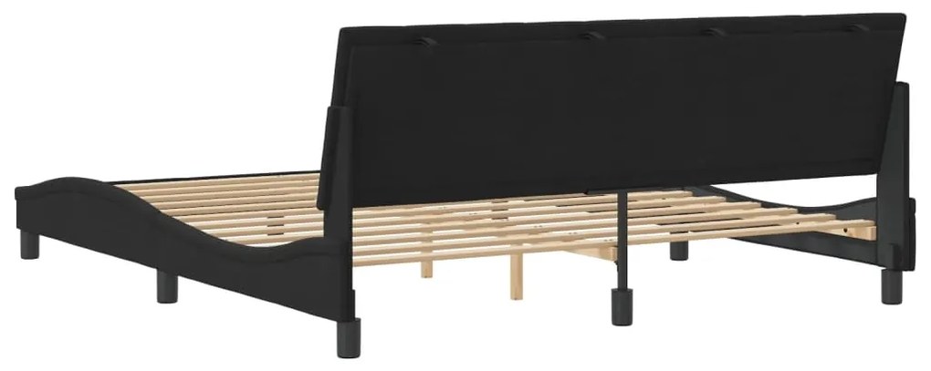vidaXL Σκελετός Κρεβατιού Χωρίς Στρώμα Hanko Μαύρο 180x200 εκ. Βελούδινο