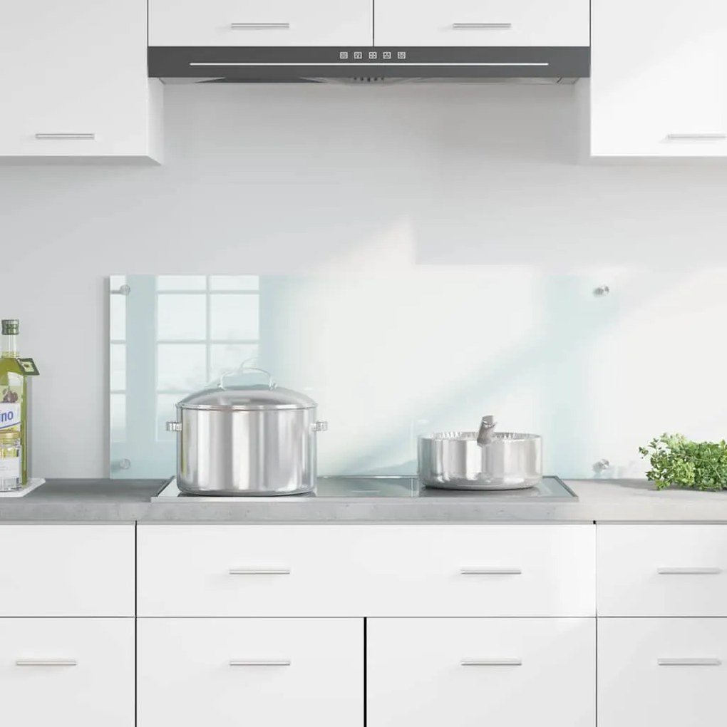 vidaXL Πίσω Πάνελ Κουζίνας Λευκό 100 x 40 cm σκληρυμένο γυαλί