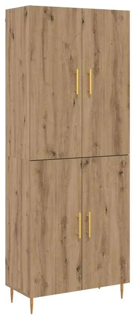 vidaXL Highboard artisan δρυς 69.5 x 34 x 180 εκ. Επεξεργασμένο ξύλο