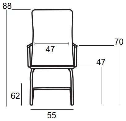 Πολυθρόνα Αναμονής 2τμχ A8250 Μαύρο Ρu 55X62X88εκ.