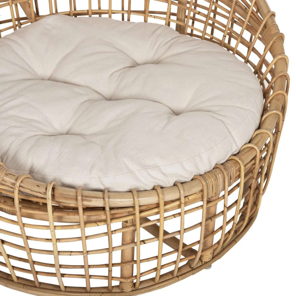 Καρέκλα - Πολυθρόνα ENTO C9814 Φυσικό Rattan με Λευκό Μαξιλάρι 106x94x82Yεκ. 106x94x82 εκ.