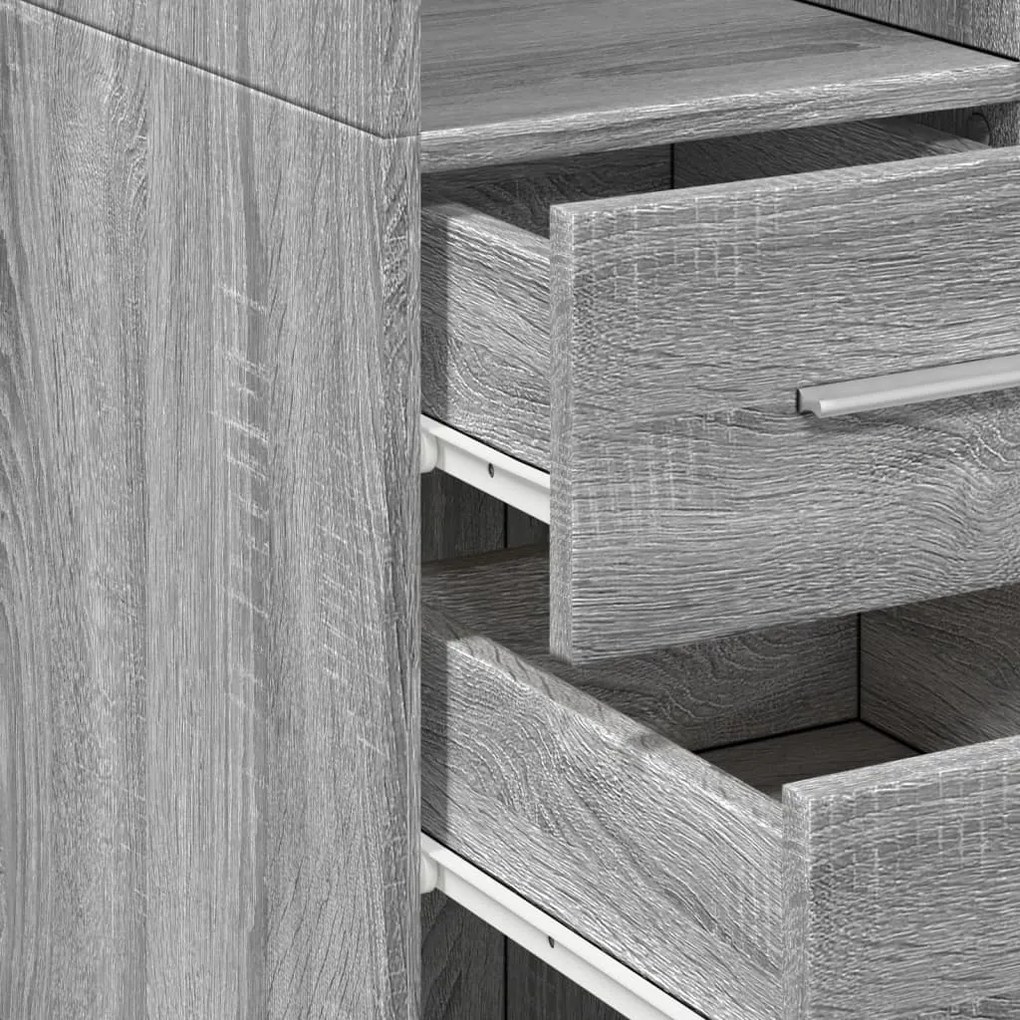 vidaXL Ντουλάπι Γκρι Sonoma 30x42,5x185 εκ. από Επεξεργασμένο Ξύλο