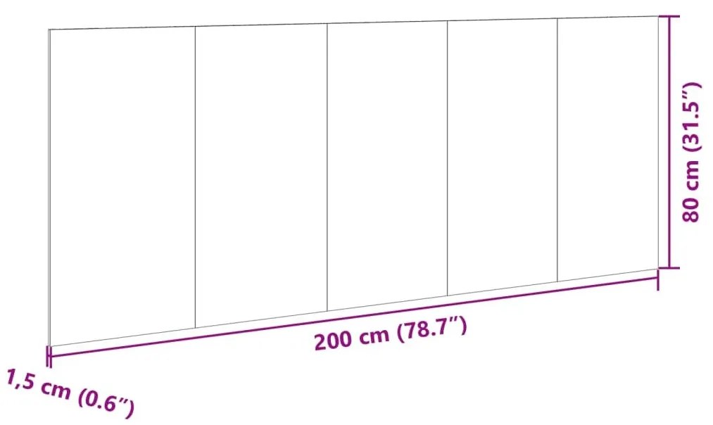 Κεφαλάρι Κρεβατιού 200 εκ. Γκρι Sonoma Επεξ. Ξύλο με Κομοδίνα - Γκρι