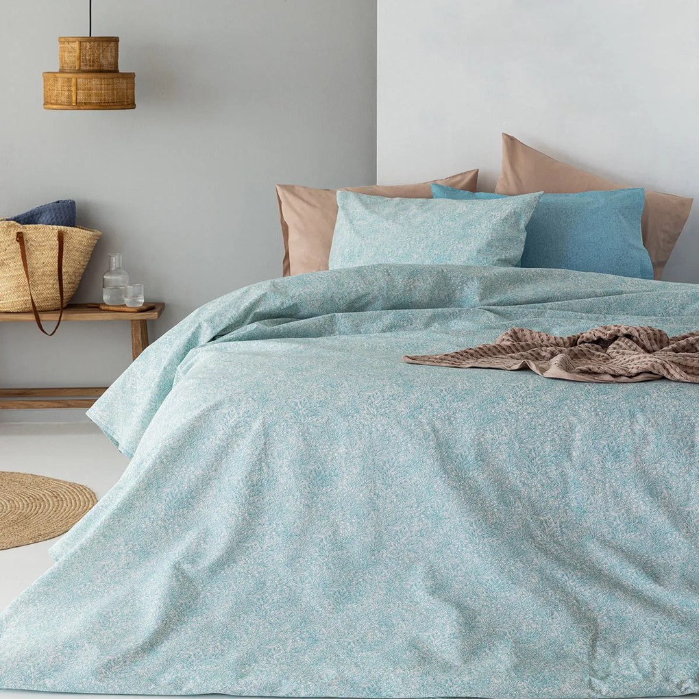 Σεντόνια Μονά (Σετ) Palamaiki Fashion FL6228 Γαλάζιο ΧΩΡΙΣ ΛΑΣΤΙΧΟ 170x260