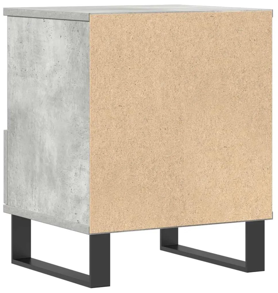 vidaXL Κομοδίνο Γκρι Σκυροδέματος 40 x 35 x 50 εκ. από Επεξεργ. Ξύλο
