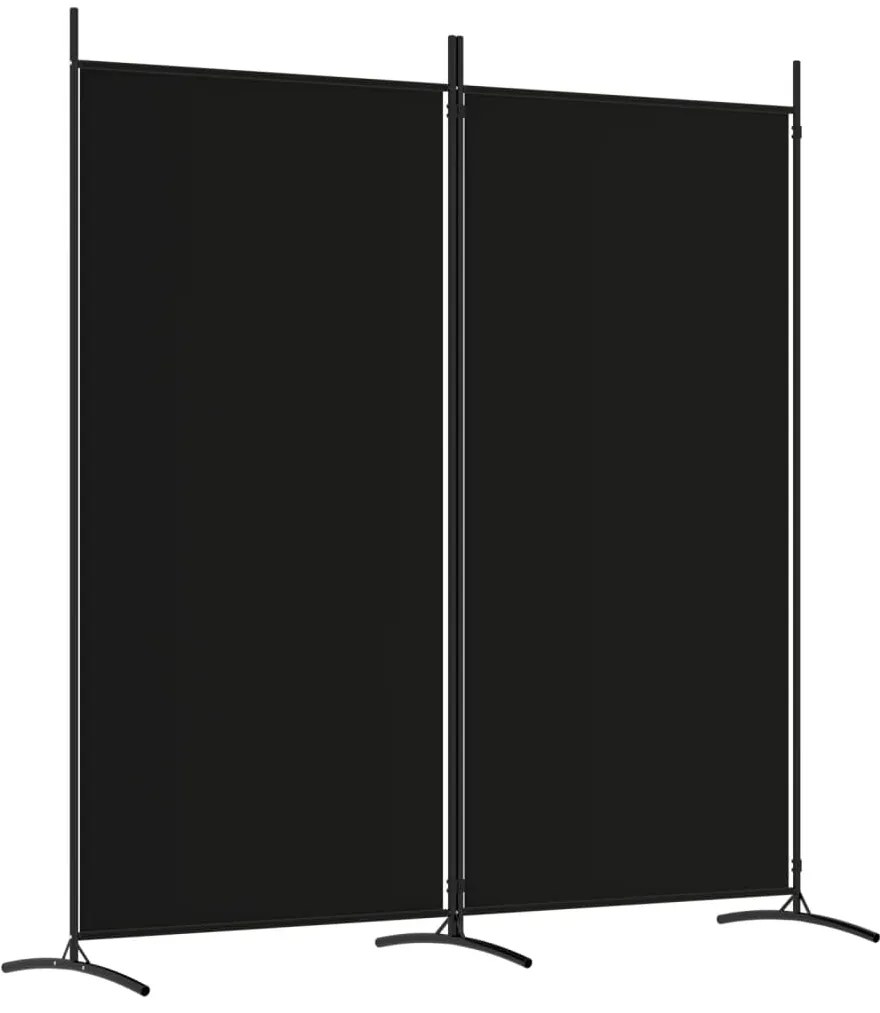 vidaXL Διαχωριστικό Δωματίου με 2 Πάνελ Μαύρο 175x180 εκ. από Ύφασμα