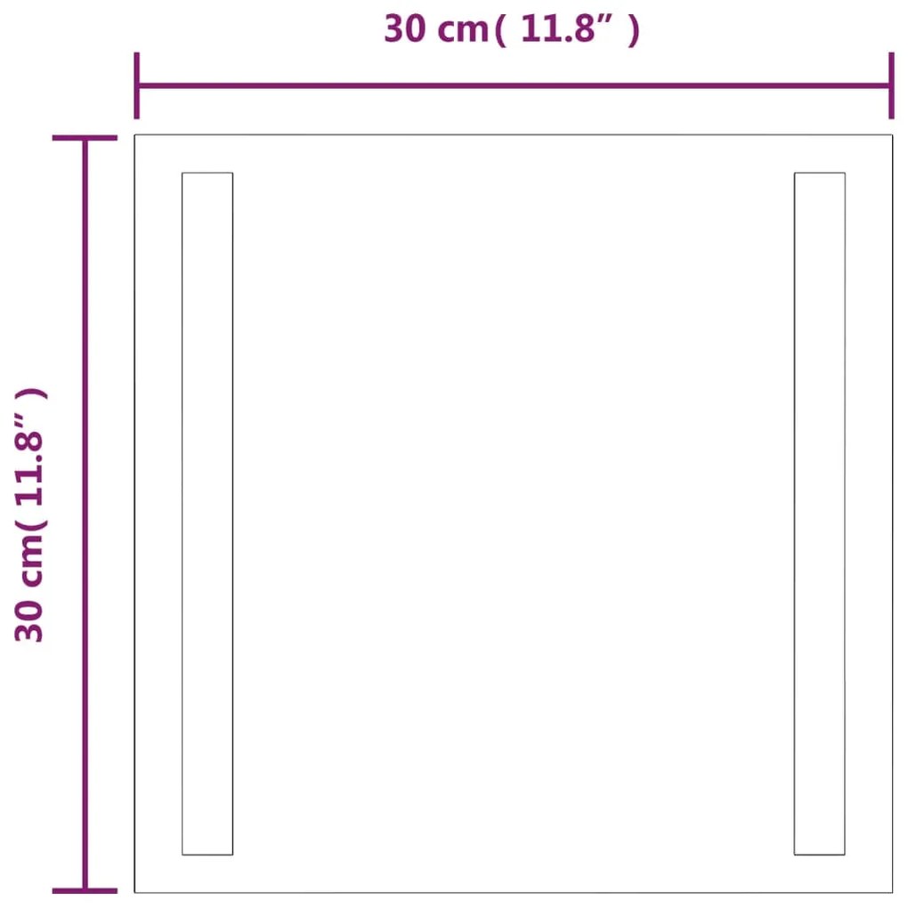 vidaXL Καθρέφτης Μπάνιου με LED 30x30 εκ.