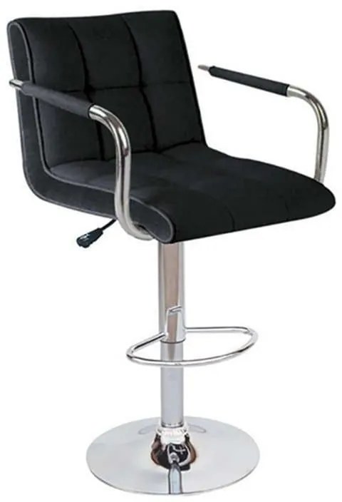 Σκαμπό Bar 54 43.2240.S (Σετ 2τμχ) 52x51x110cm Black Metal, Technoderma
