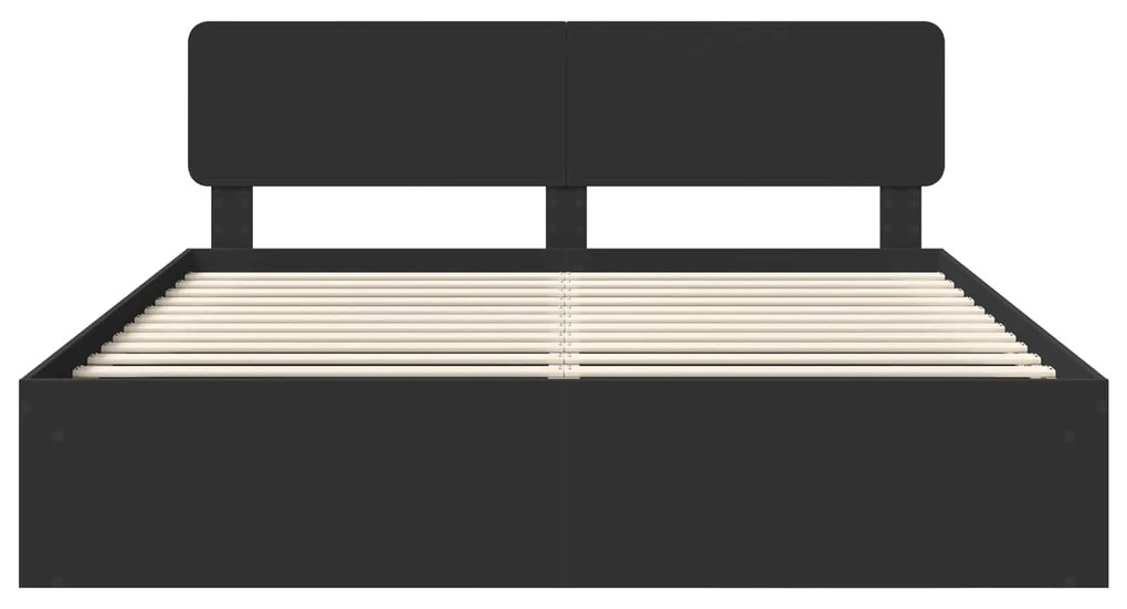 vidaXL Σκελετός Κρεβατιού Μαύρο 180 x 200 cm Στερεά ξυλεία πεύκου