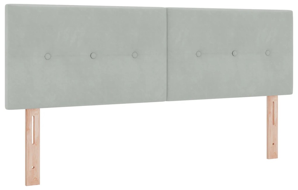 vidaXL Κρεβάτι Box Spring με Στρώμα Ανοιχτό Γκρι 140x200 εκ. Βελούδο