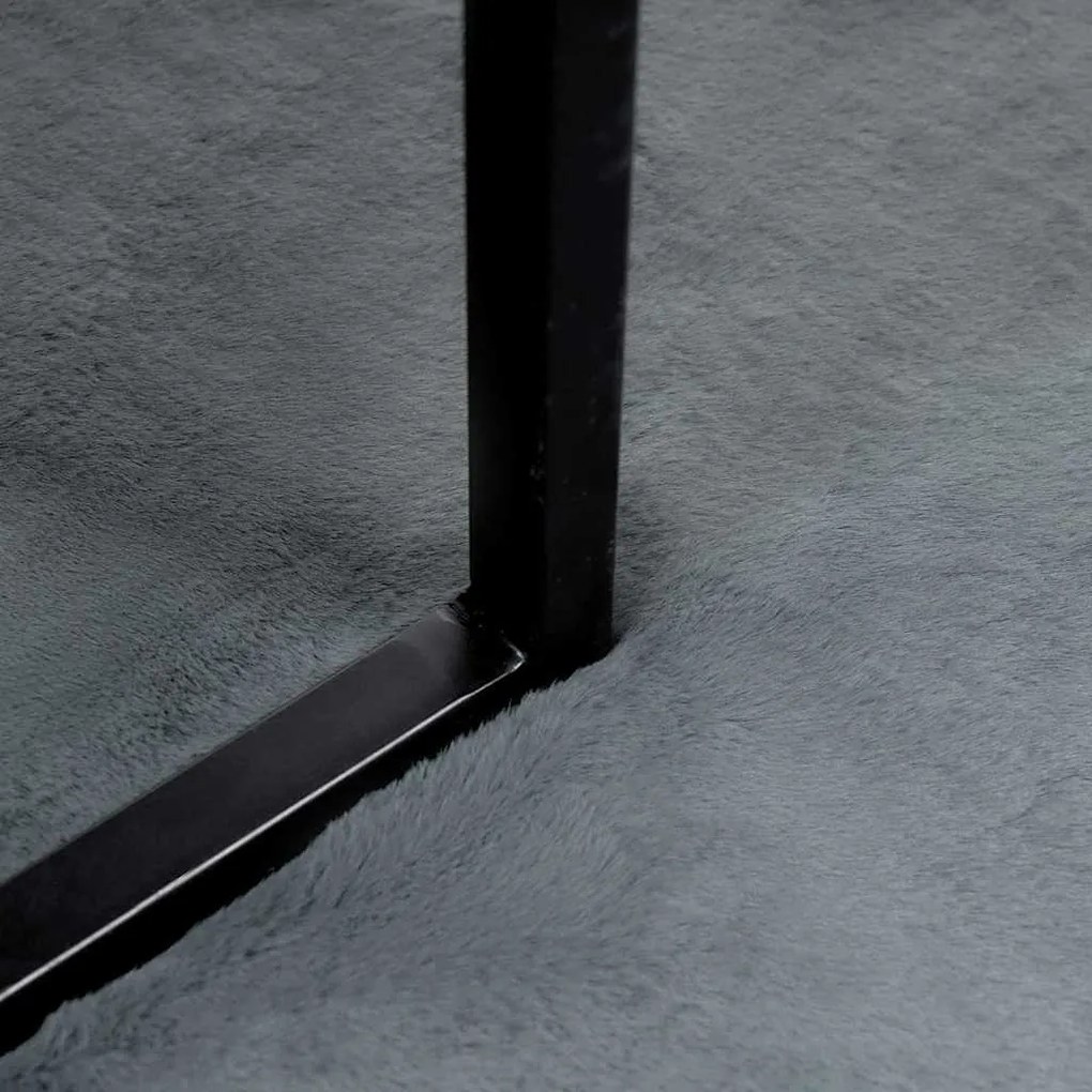 vidaXL Χαλιά Ψεύτικου Κουνελιού Olite Ανθρακί Ø 160 εκ. Πολυεστέρας