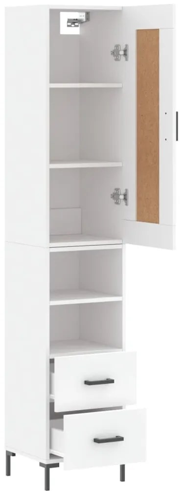 vidaXL Ντουλάπι Λευκό 34,5 x 34 x 180 εκ. από Επεξεργασμένο Ξύλο