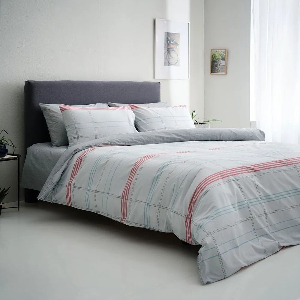 Σεντόνια Valeria-1 (Σετ 4τμχ) Ciel-Grey Vesta Home Queen Size 240x260cm 100% Βαμβάκι