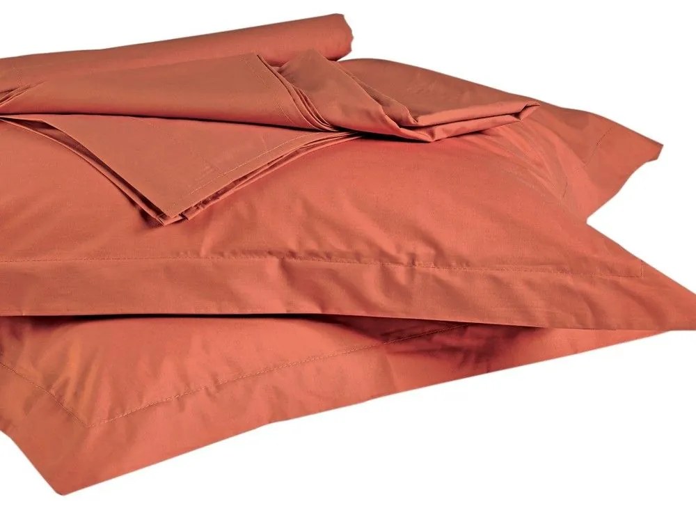 Σεντόνι True Col 1812 Terracotta Kentia King Size 280x270cm 100% Πενιέ Βαμβάκι