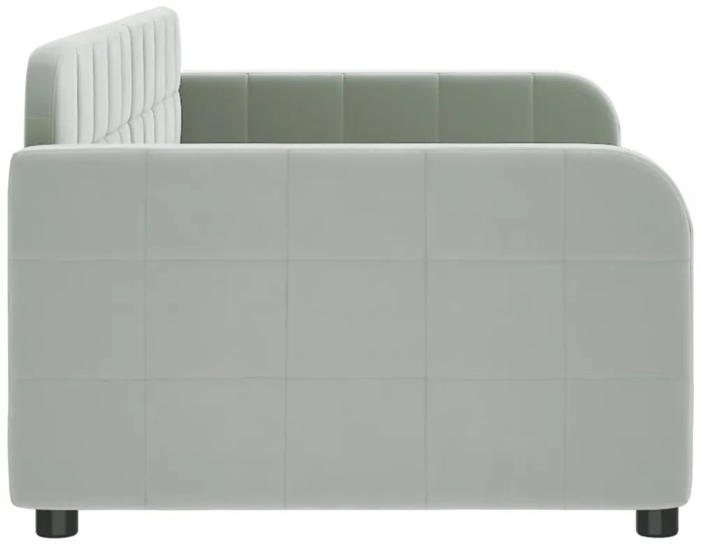 vidaXL Καναπές Κρεβάτι Ανοιχτό Γκρι 90 x 190 εκ. Βελούδινος