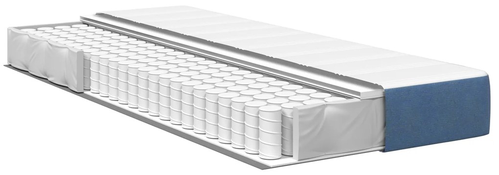 vidaXL Στρώμα με Σπείρες Pocket Μπλε Μεσαίο 80x200x20 εκ. Υφάσματος