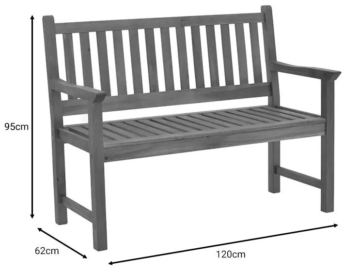 Παγκάκι διθέσιο Trico ξύλο ακακίας φυσικό 120x62x95εκ