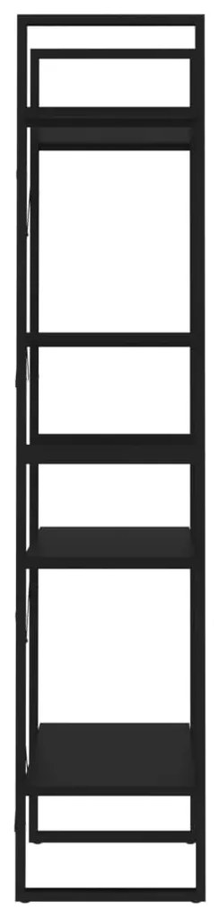vidaXL Βιβλιοθήκη με 4 Ράφια Μαύρη 60 x 30 x 140 εκ. από Μοριοσανίδα