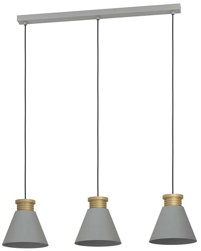 Φωτιστικό Οροφής - Ράγα Twicken 43839 92x22x110cm 3xΕ27 40W Grey-Gold Eglo Ατσάλι