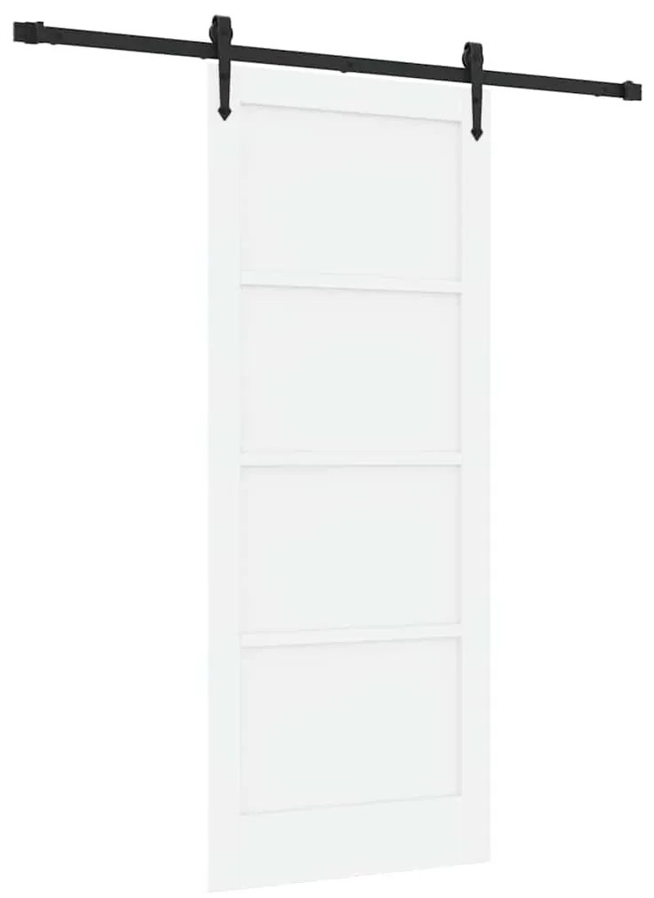 vidaXL Συρόμενη Πόρτα Λευκό και μαύρο 83 x 202 εκ.