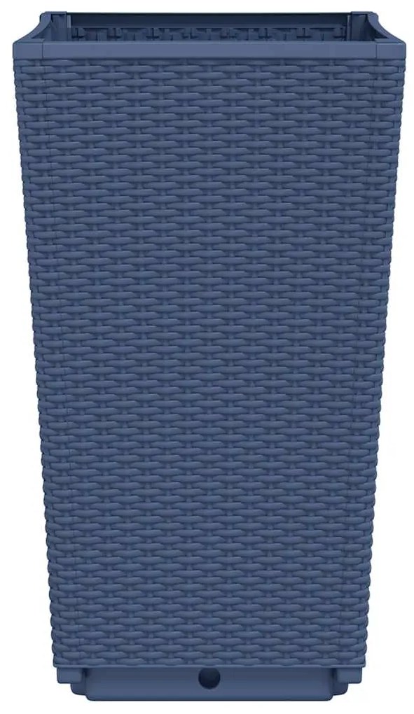 vidaXL Ζαρντινιέρες Κήπου 2 τεμ. Μπλε Γκρι 32,5x32,5x57 εκ. Πολυπροπυλένιο