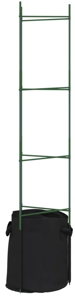 vidaXL Κλουβιά για Ντομάτες με Θήκη Φυτών 8 Τεμ. 154 εκ. Ατσάλι και PP