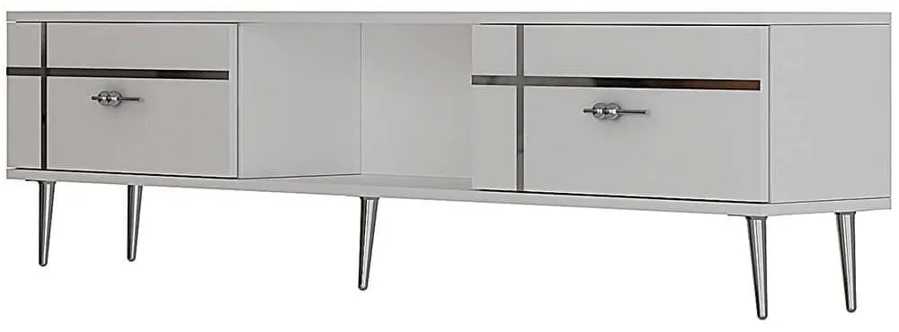 Έπιπλο Τηλεόρασης Line 475OLV3062 150x29,6x40,6cm White-Silver