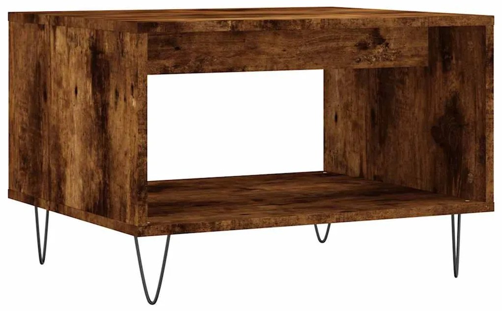 vidaXL Τραπεζάκι Σαλονιού Καπνιστή Δρυς 60x50x40 εκ. Επεξεργ. Ξύλο