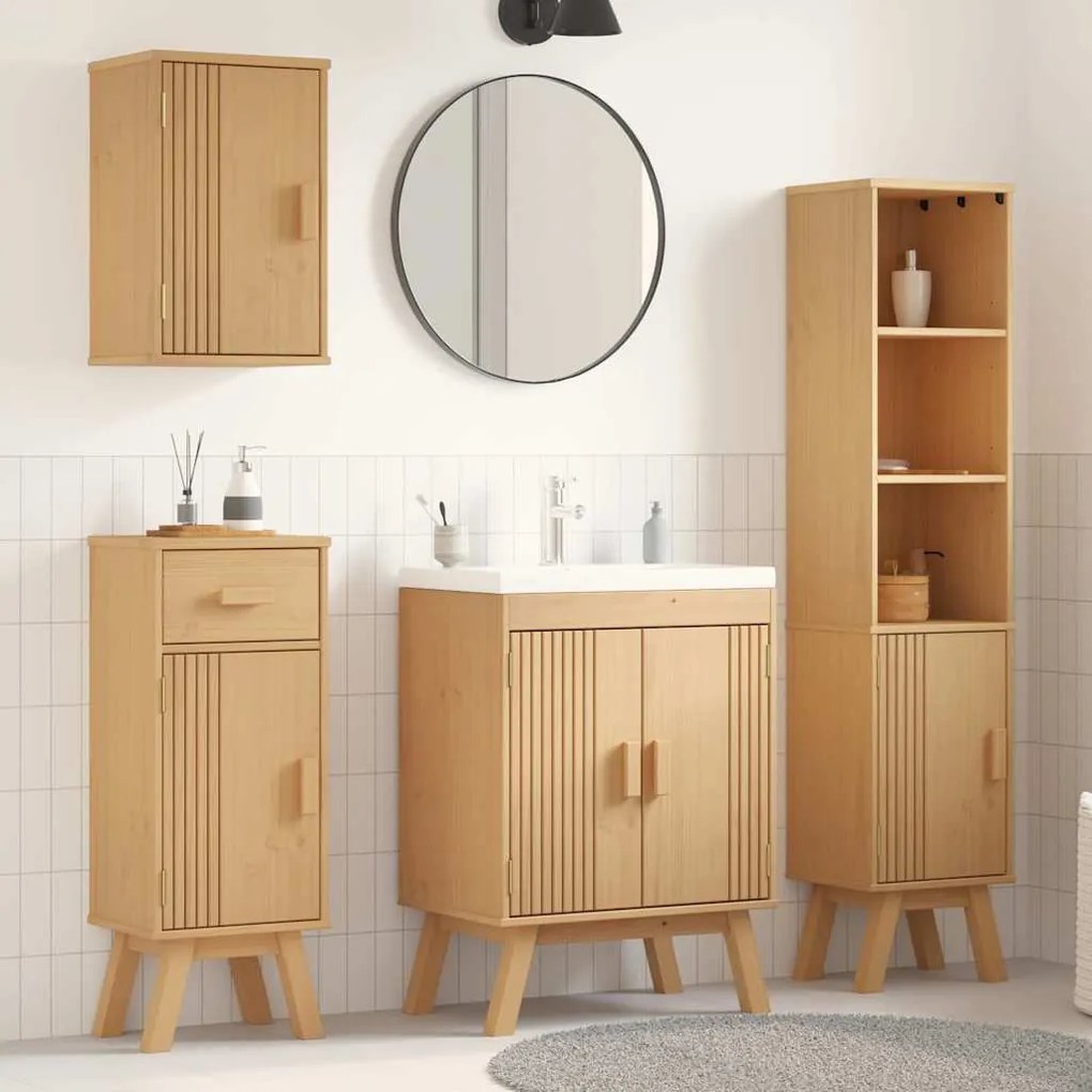 vidaXL Σετ Επίπλων Μπάνιου με συρτάρι 4 pcs Καφέ 114 x 43 x 73.5 εκ.