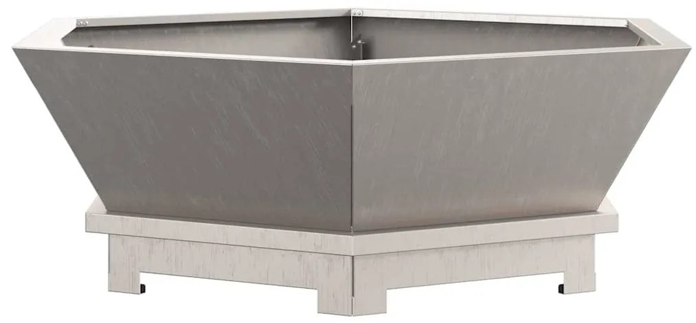 vidaXL Εστία Φωτιάς Εξαγωνική 75x75x28 εκ. Ανοξείδωτο Χάλυβα
