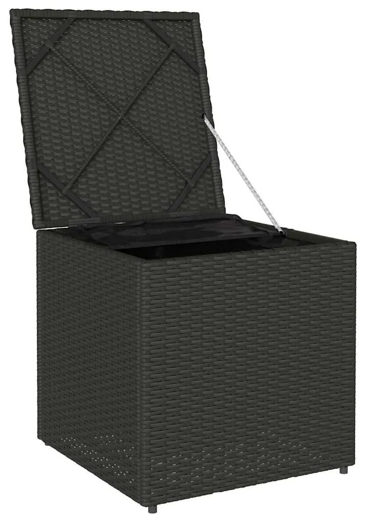 vidaXL Κουτί Μαξιλαριών Μαύρο 50 x 50 x 50 cm συνθετικό ρατάν