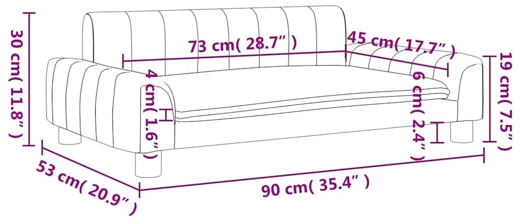 vidaXL Καναπές Παιδικός Καπουτσίνο 90x53x30 εκ. από Συνθετικό Δέρμα
