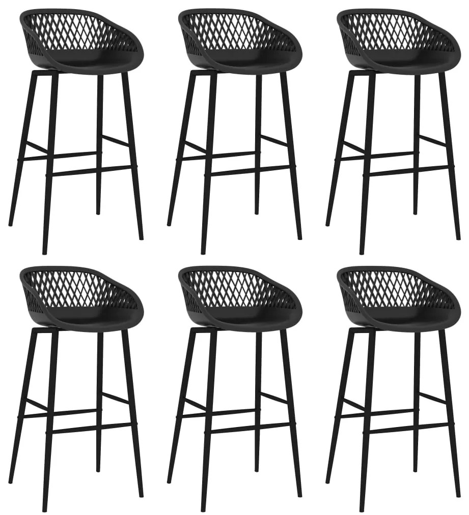 vidaXL Σετ Επίπλων Μπαρ 7 Τεμαχίων Λευκό / Μαύρο