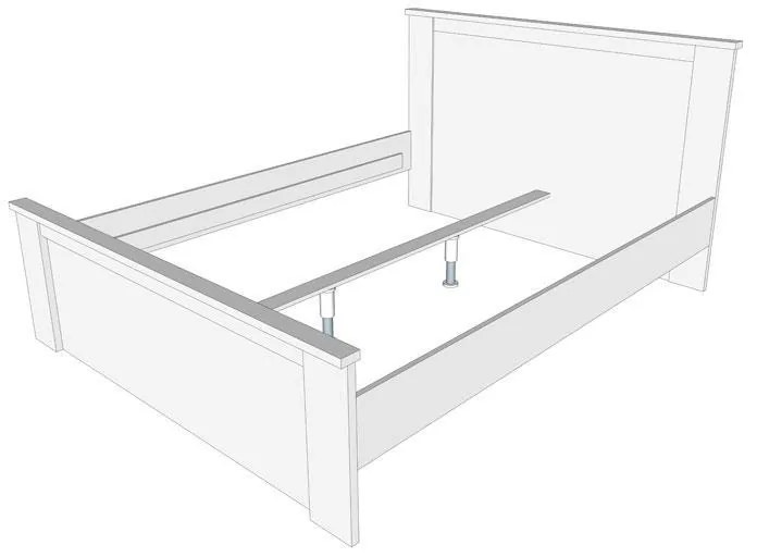 Ξύλινο Κρεβάτι Kent BK 160 Γκρί Δρύς - Λευκό Δρύς 160x200 εκ. 167x208x100 εκ.