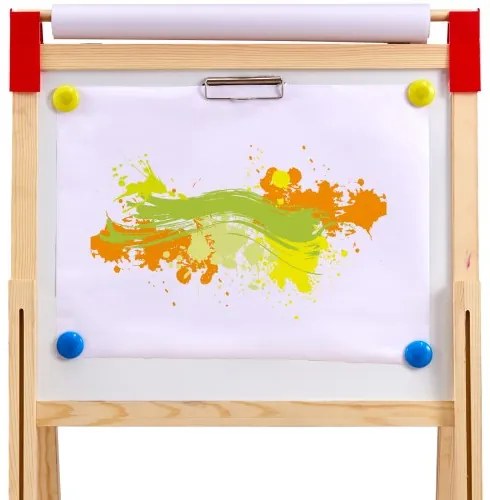 VEVOR 3-in-1 Kids Art Easel Double-Sided Wooden Magnetic Whiteboard Chalkboard