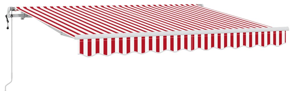 vidaXL Αυτόματη Τέντα Κόκκινη και Λευκή 350 x 200 εκ.