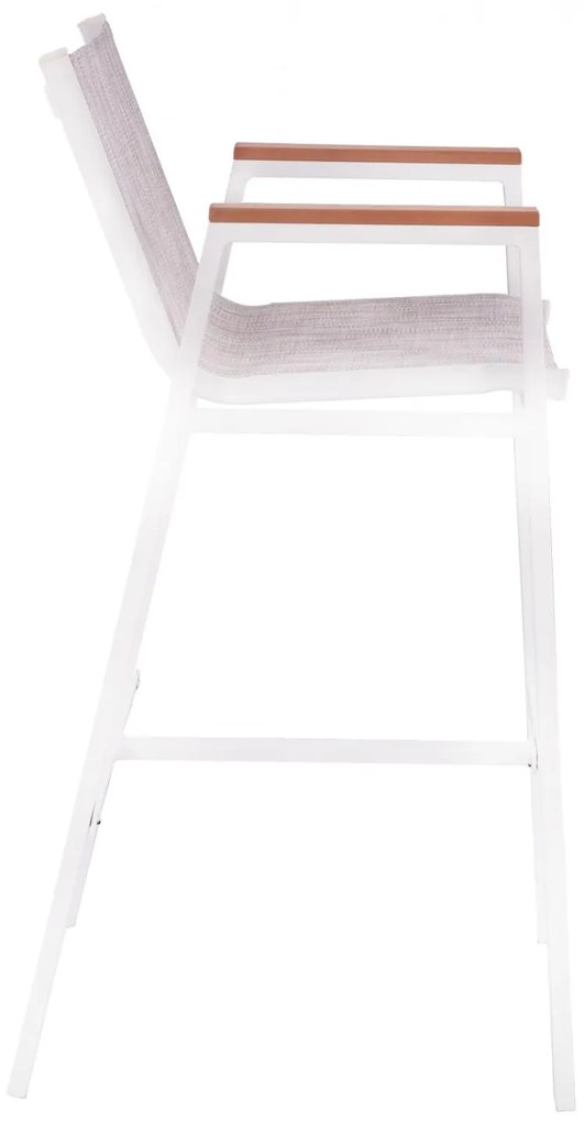 ΣΚΑΜΠΟ ΜΠΑΡ ΑΛΟΥΜΙΝΙΟΥ ΛΕΥΚΟ ΜΕ POLYWOOD 52 x 58 x 108 εκ. 52x58x108 εκ.