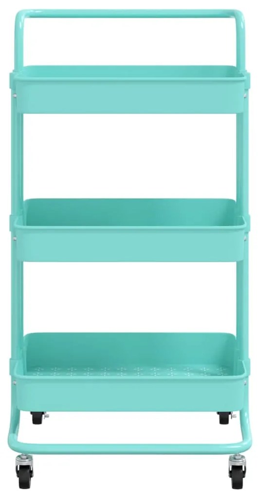 vidaXL Τρόλεϊ Κουζίνας 3 Επιπέδων Τιρκουάζ 42 x 35 x 85 εκ. Σίδερο/ABS