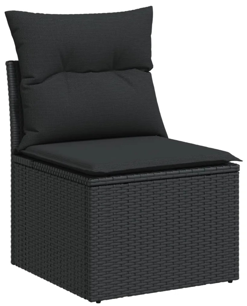 vidaXL Σαλόνι Κήπου Σετ 11 Τεμαχίων Μαύρο Συνθετικό Ρατάν με Μαξιλάρια