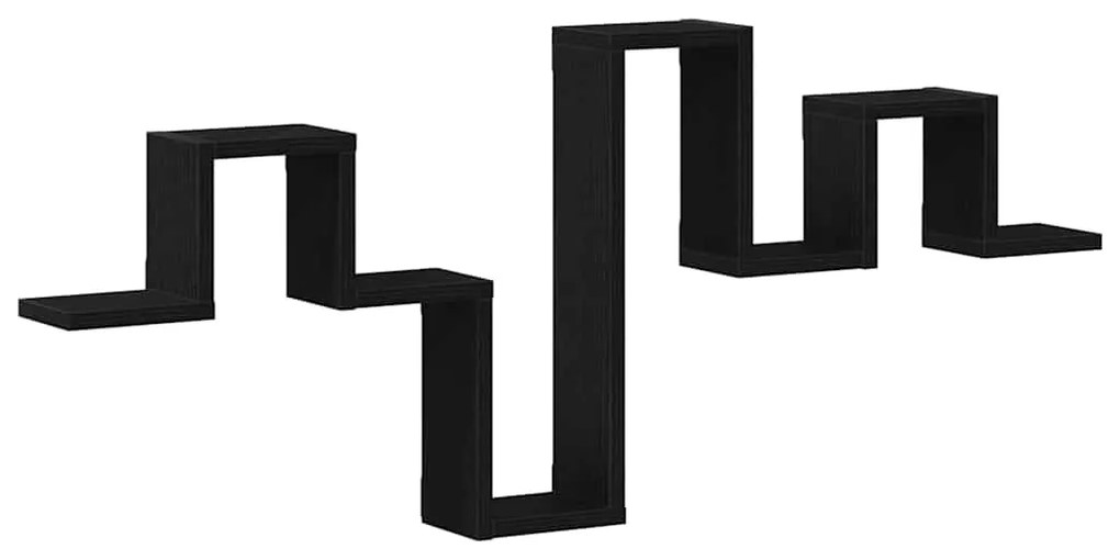 vidaXL Ράφι Τοίχου Επιτοίχιο Μαύρη Οξυά 104.5 x 43 x 10 εκ