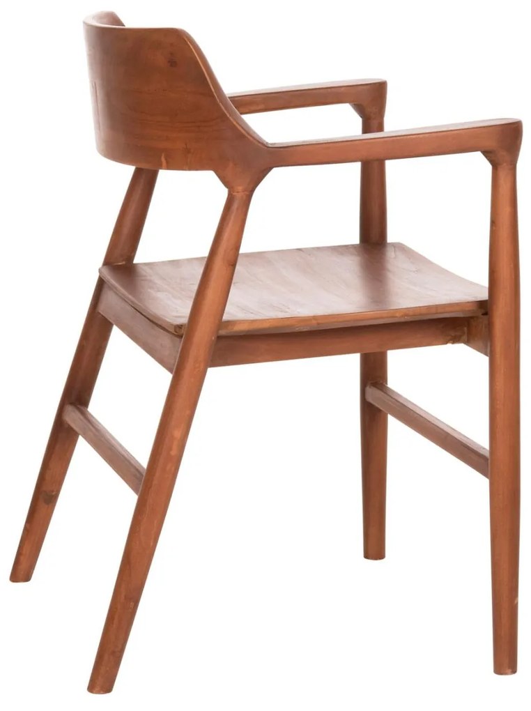 Πολυθρόνα Τραπεζαρίας NIONI Ξύλο Teak Καρυδί 57x53x77Yεκ. 57x53x77 εκ.