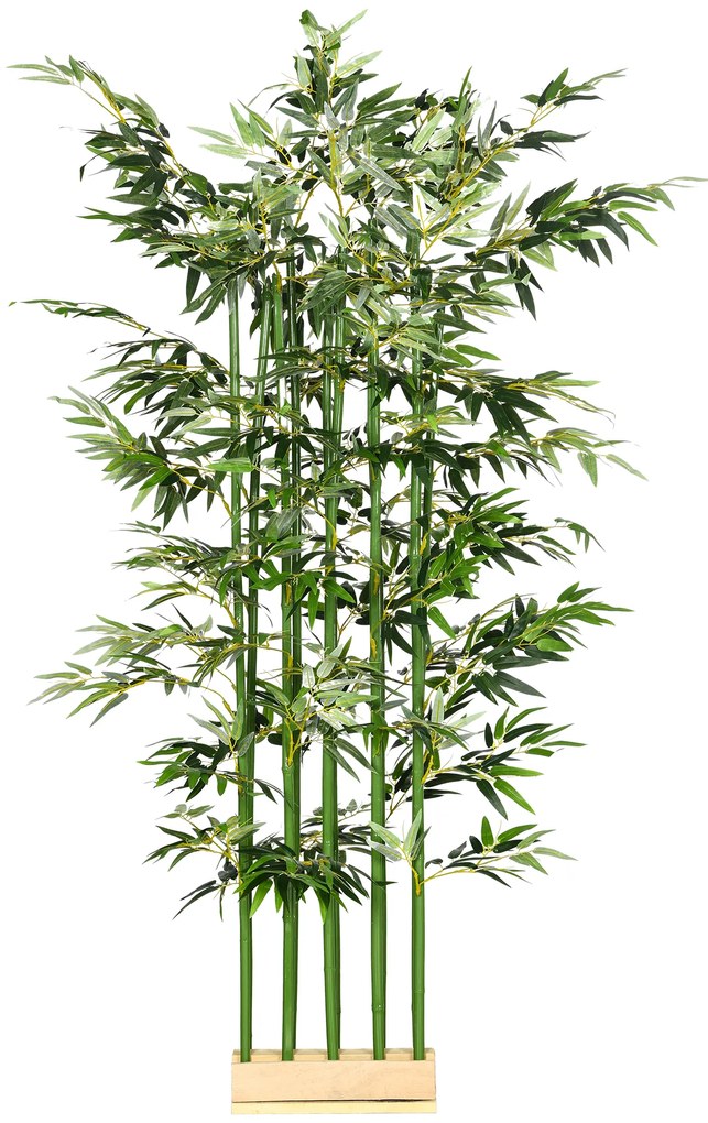 HOMCOM Τεχνητό Μπαμπού, Τεχνητό Φυτό, Διακοσμητικό Φυτό, Ρεαλιστική Όψη, Εύκολη Συντήρηση, για Οικιακή Χρήση, Ύψος 180 εκ., Πράσινο