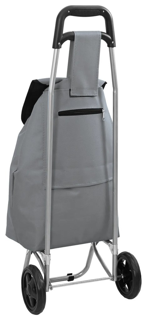 vidaXL Καρότσι αγορών με ρόδες Γκρι 35 L