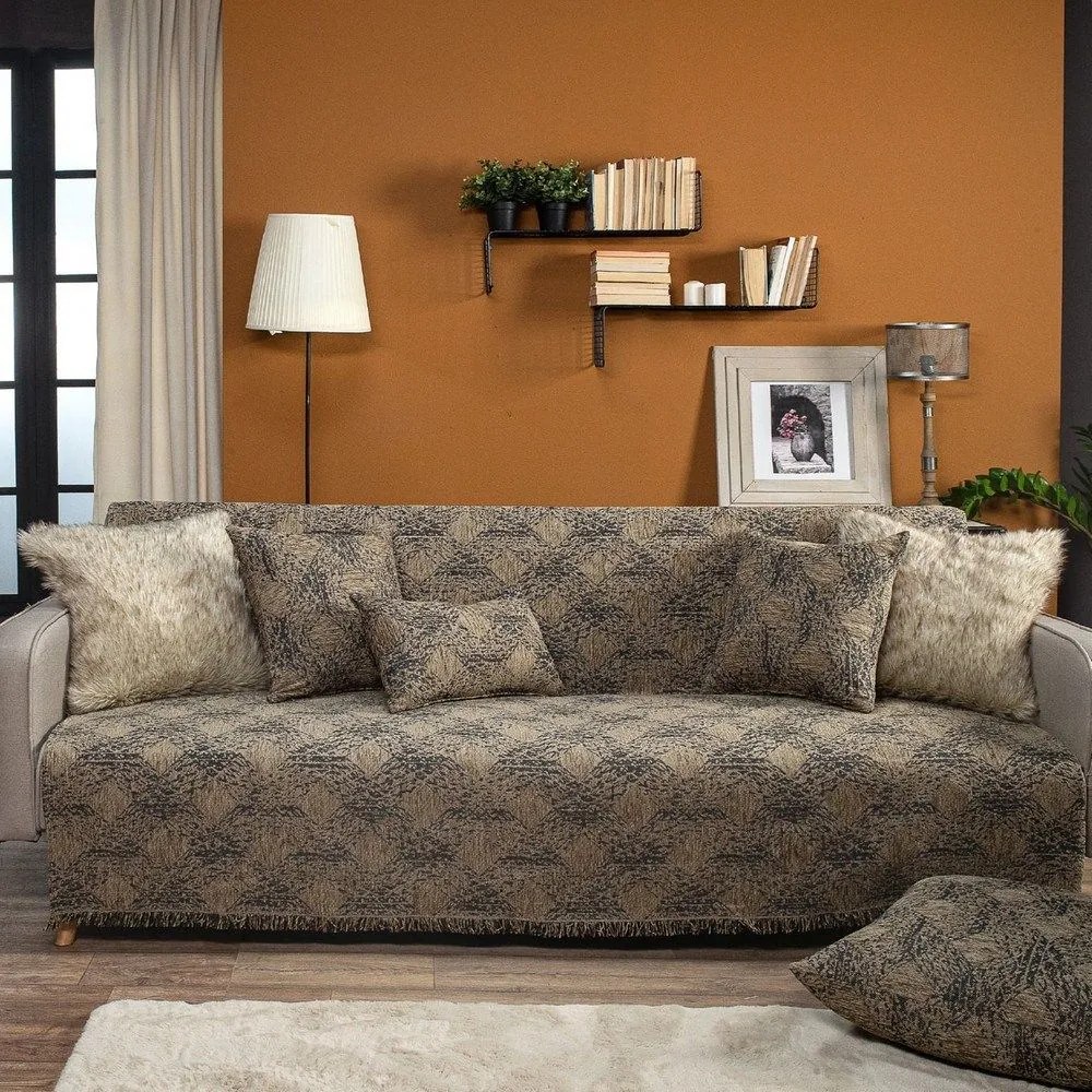 Ριχτάρι Ohio 03 Dark Grey Teoran Διθέσιο 180x250cm Ακρυλικό-Πολυέστερ