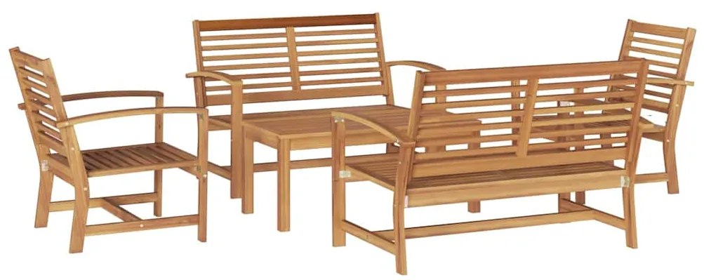 vidaXL Σετ Καναπέ Κήπου Φυσικό Μασίφ ξύλο teak