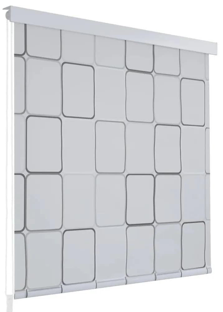 Κουρτίνα Μπάνιου Ρολό Τετράγωνο Σχέδιο 120 x 240 εκ. - Λευκό