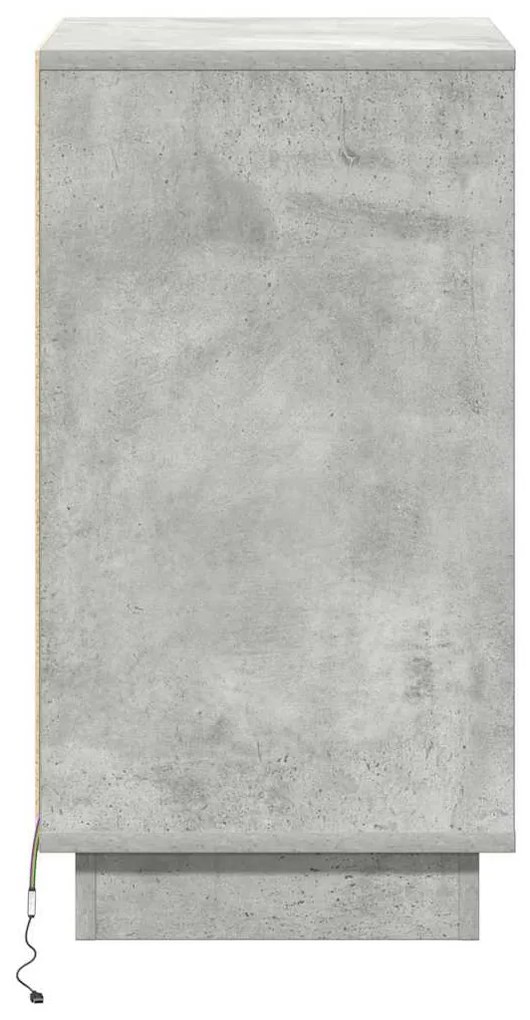 vidaXL Κομοδίνο Σκυρόδεμα Γκρι 39 x 34,5 x 65 εκ. Επεξεργασμένο ξύλο