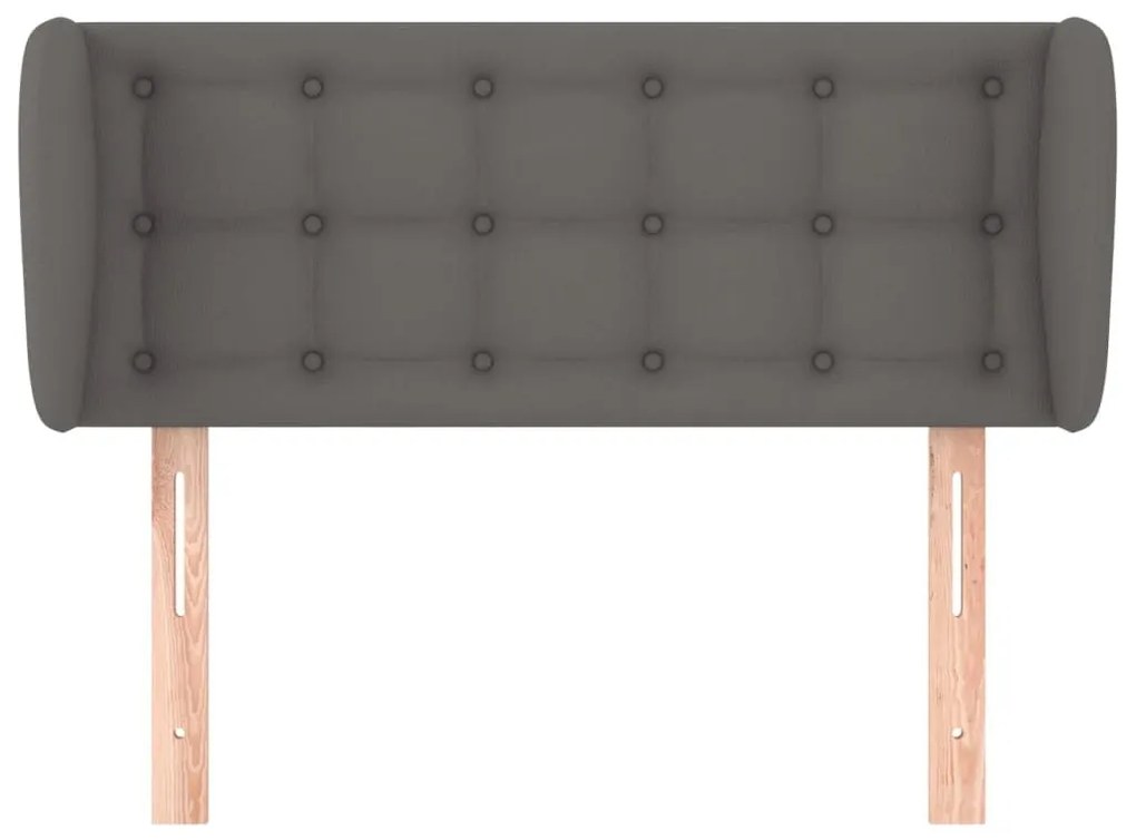 Κεφαλάρι με Πτερύγια Γκρι 93x23x78/88 εκ. Συνθετικό Δέρμα - Γκρι